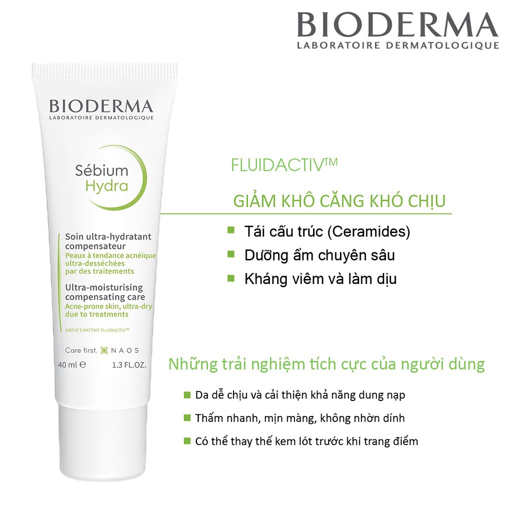 Kem Dưỡng BIODERMA Sébium Hydra 40ml - Cấp Ẩm Cho Da Dầu, Da Mụn