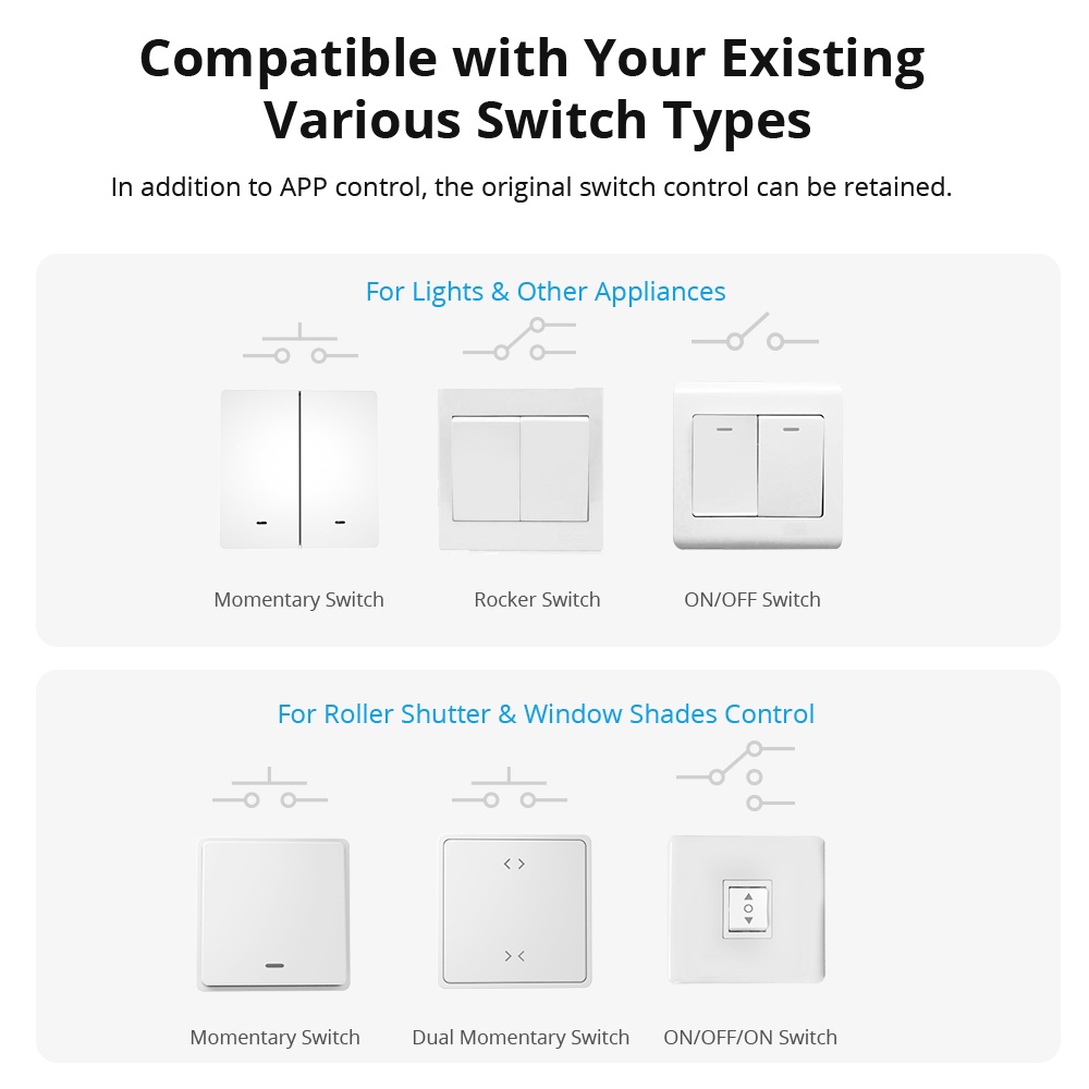 Công tắc điều khiển wifi thông minh 2 chiều GOOGLE SONOFF DUALR3 / DUALR3 Lite