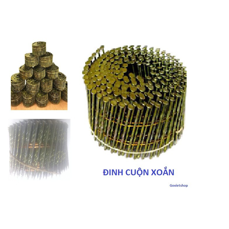 Đinh cuộn xoắn 2.3x50mm có 300 cây đinh dài 50mm đóng pallet gỗ ván