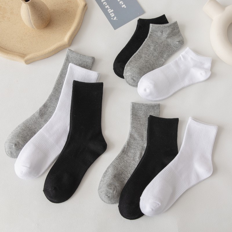 Vớ cổ trơn cao nam nữ tất trơn dài cotton thời trang đẹp kháng khuẩn khử mùi thấm hút mồ hôi tốt MONEY VC069