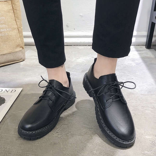 Mùa hè thoáng khí Giày Anh thường kinh doanh phù hợp với giày da màu đen của nam giới mỏng Hàn Quốc xu hướng thanh niên