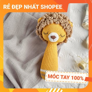[FREESHIP+💯HANDMADE] Lục lạc cầm tay SƯ TỬ, móc tay 100% từ len chất lượng cao, an toàn tuyệt đối cho bé tập cầm nắm