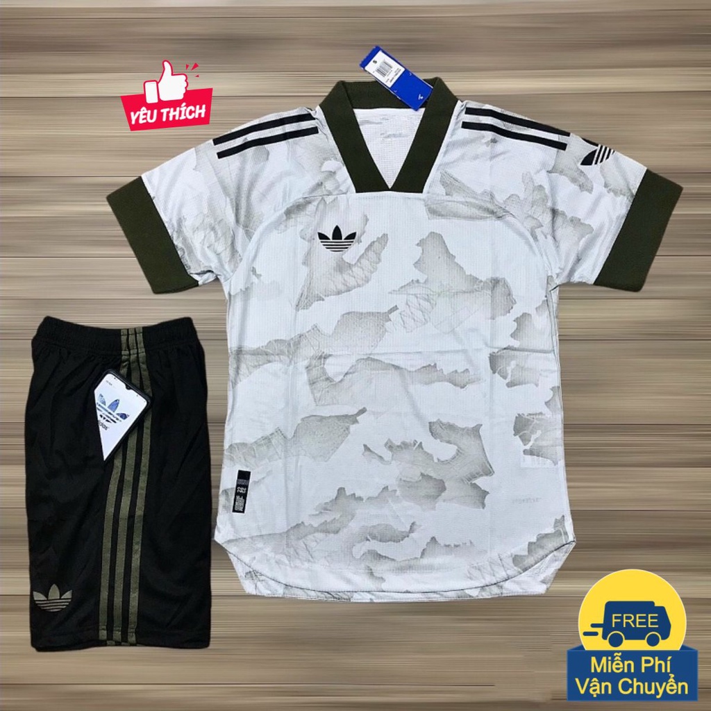 Bộ Đồ Đá Bóng Das Ba Lá Cực Chất Màu Trắng Xám - Quần Áo Thể Thao Nam PP Bởi Be Happy Sport