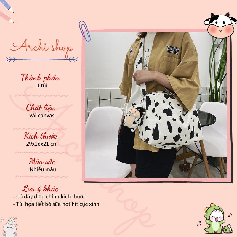 Túi đeo chéo họa tiết bò sữa Hot Style | BigBuy360 - bigbuy360.vn