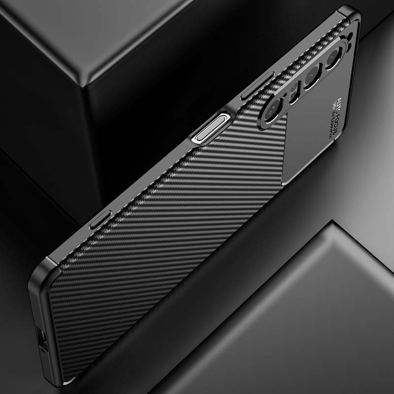 Ốp Điện Thoại TPU Dẻo Sợi Carbon Tản Nhiệt Bảo Vệ Camera Cho Sony Xperia 1 5 10 II III IV