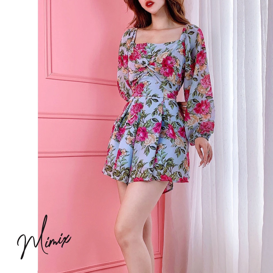 Jumpsuit họa tiết hoa xoắn ngực MIMIX BT5190