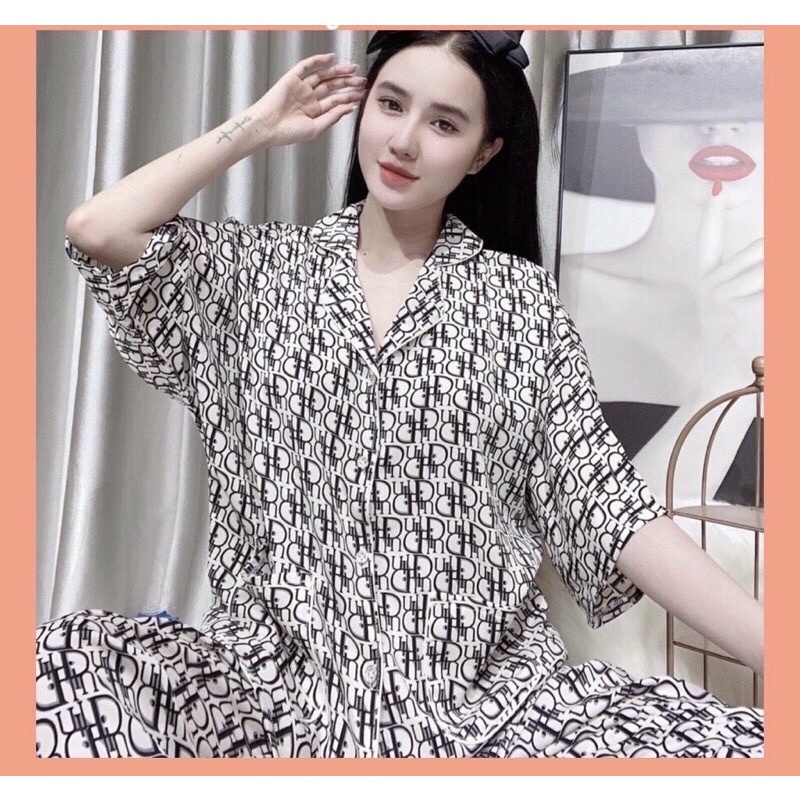 Bộ pỵjama Dior chất lụa kate sành điệu { ảnh thật }
