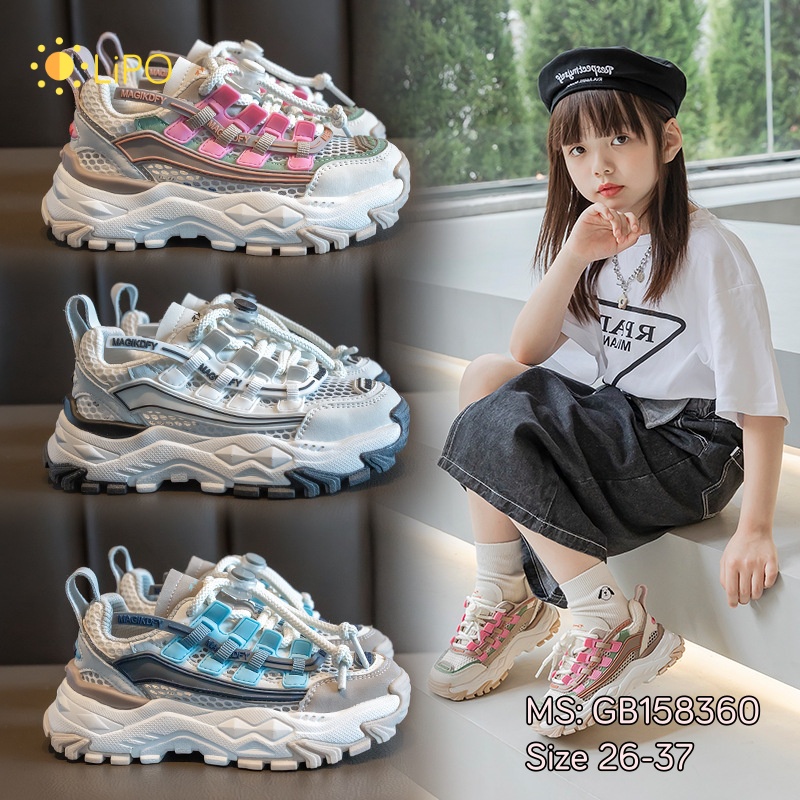 Giày thể thao bé trai, bé gái lưới FASHION Giầy bé gái siêu nhẹ size 26-37 GB158