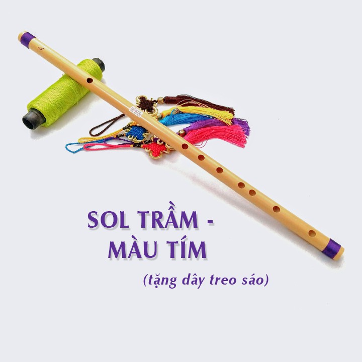 Sáo trúc chuẩn âm HL59 Tone Sol trầm G4 giá rẻ, tặng kèm dây treo sáo trúc- ngọc bội như ý (màu ngẫu nhiên)