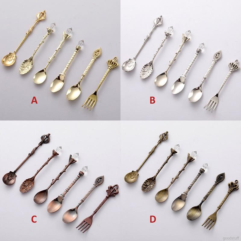 6 Muỗng ăn thức ăn tráng miệng phong cách hoàng gia