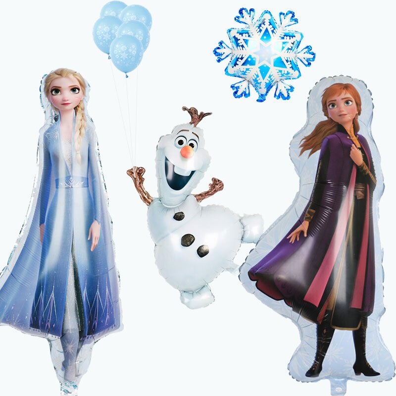 DISNEY 1 Bong Bóng Giấy Bạc Hình Elsa Anna Olaf Phim Frozen 2 Trang Trí Tường Tiệc