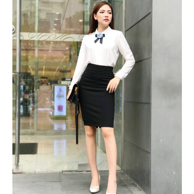 Chân Váy Bút Chì Cao Cấp lưng cao  MADELA Vải Umi Hàn Co giãn dáng ôm, váy công sở ôm eo thanh lịch-CVBC10 | BigBuy360 - bigbuy360.vn