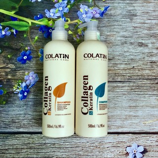 DẦU GỘI XẢ COLATIN  COLLAGEN KERATIN PHỤC HỒI SIÊU MƯỢT TÓC 500ML