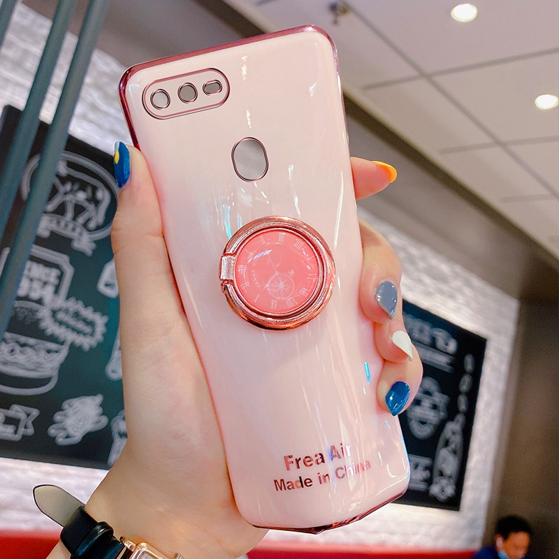 Ốp lưng Oppo A5S A12 F9 F9Pro case Vỏ điện thoại mạ điện sang trọng có đế