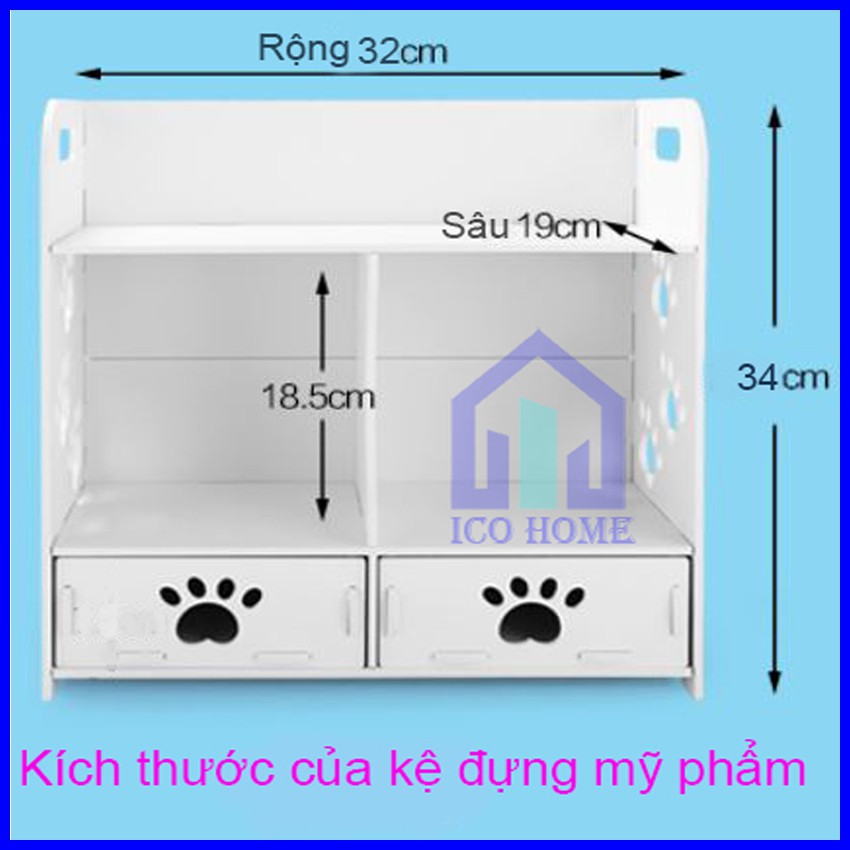 Kệ đựng mỹ phẩm khắc hình chân chó dễ thương - ICO HOME