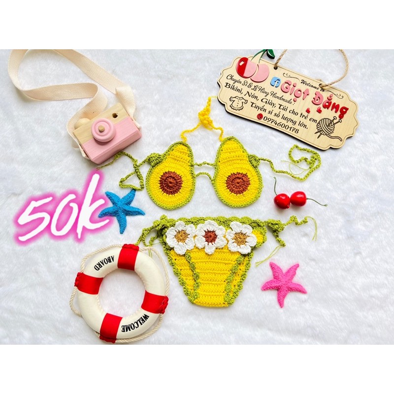 [GIẢM GIÁ 40%]BỘ CÁC SẢN PHẨM BIKINI LEN CHO BÉ TỪ 5-13KG ĐI BƠI TẮM BIỂN | BigBuy360 - bigbuy360.vn