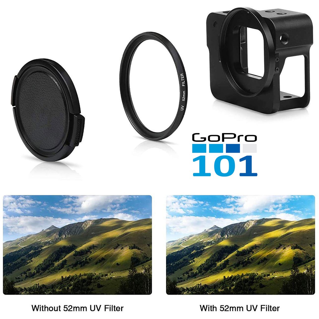 Case nhôm CNC cho GoPro 5 Black, GoPro 6 Black, GoPro 7 Black Kèm hotshoe gắn được mic - GoPro101
