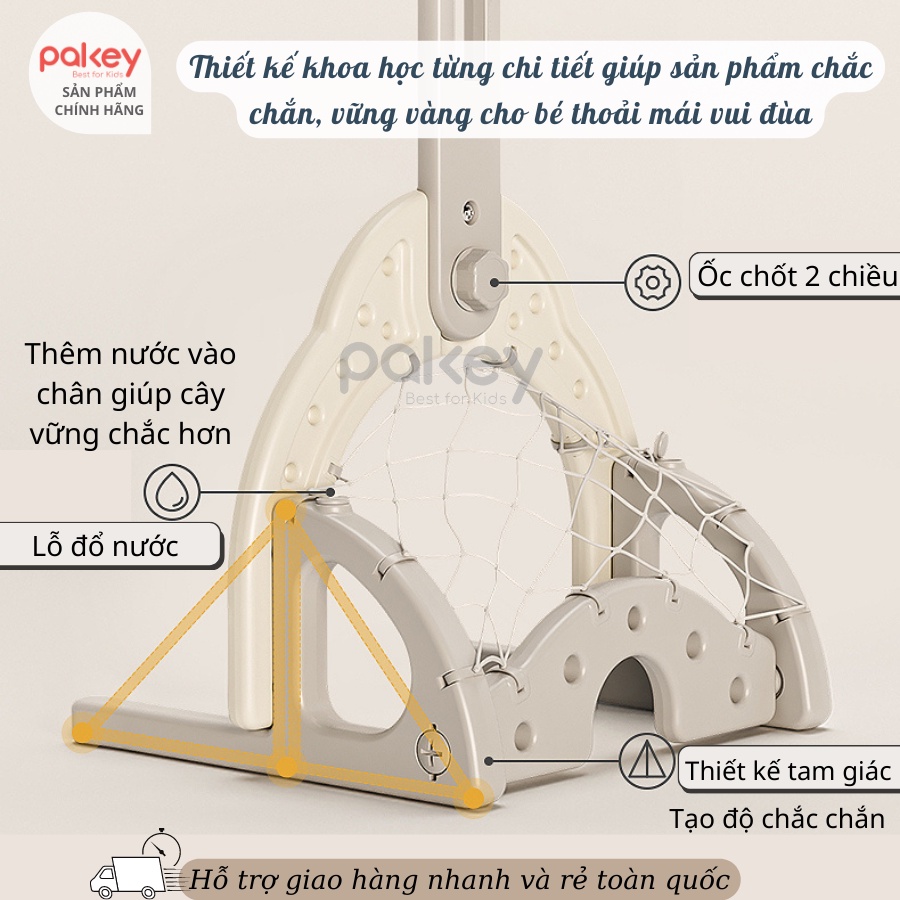 Đồ chơi bóng rổ cho bé 3 in 1, sẵn 3 màu cho bé chính hãng PAKEY TẶNG Bóng đá Bóng rổ Bóng golf cho bé