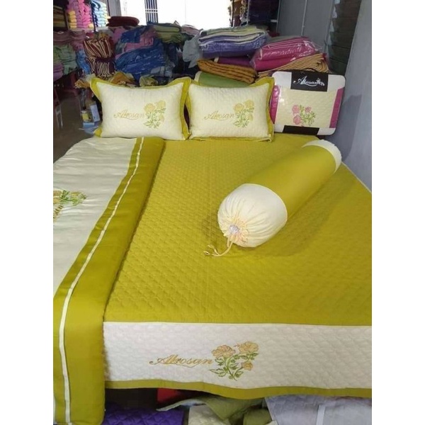 Bộ satin 5 món trần thêu cao cấp thương hiệu AKÔSAN
