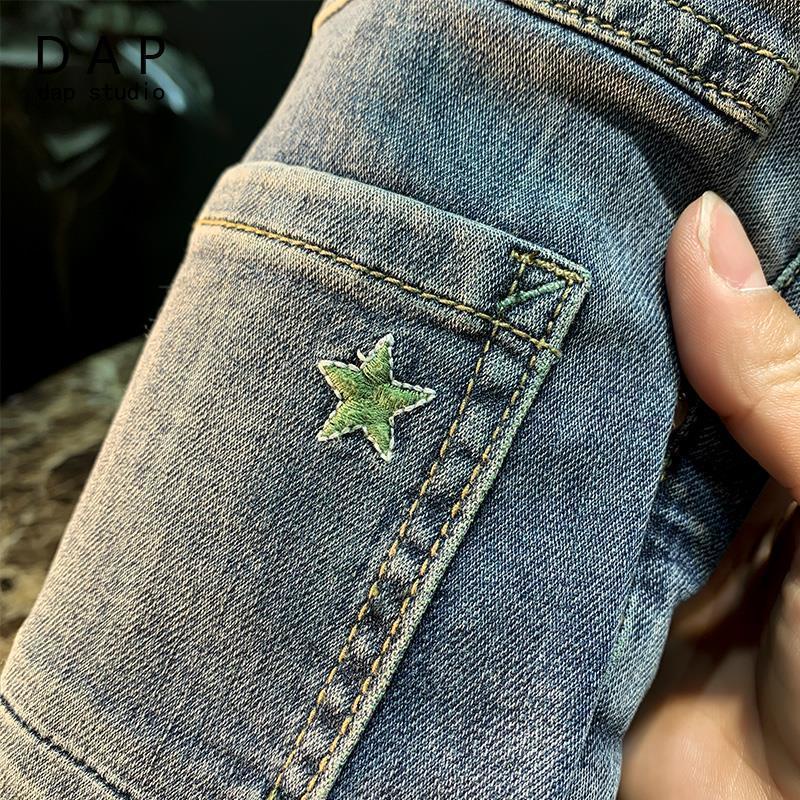 Quần Jean Dài Co Giãn Thêu Trang Trí Phong Cách Hàn Quốc Dành Cho Nam