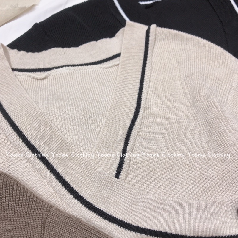 Áo len croptop vạt lệch 1 khuy chất len dày dặn form 40-70kg cho nữ Yoome Clothing ( ảnh thật tại shop )