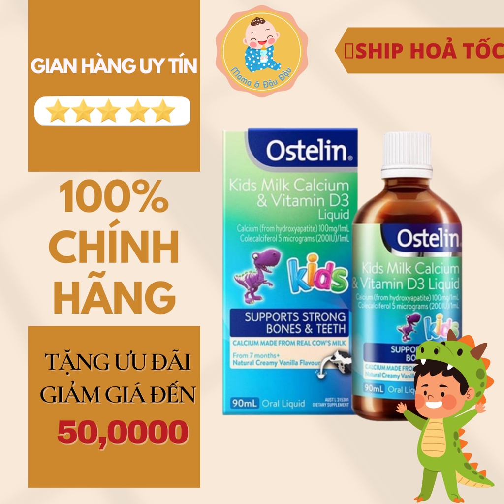 [CHÍNH HÃNG][ÚC]SIRO CANXI &amp; VITAMIN D3 OSTELIN CHO BÉ CAO LỚN, CỨNG CÁP, KHOẺ MẠNH