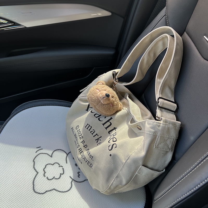 Túi xách IELGY vải canvas cỡ lớn phong cách retro thời trang cho nữ