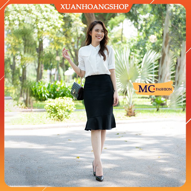 Chân Váy Đuôi Cá Mc Fashion, Kiểu Dáng Nữ Công Sở, Dài Qua Gối, Lưng Cạp Cao, Màu Đen, Cv0391