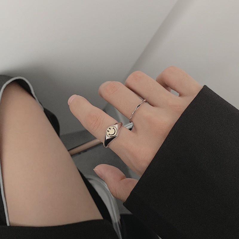 Nhẫn mở hình mặt cười dễ thương thời trang đơn giản dễ phối đồ