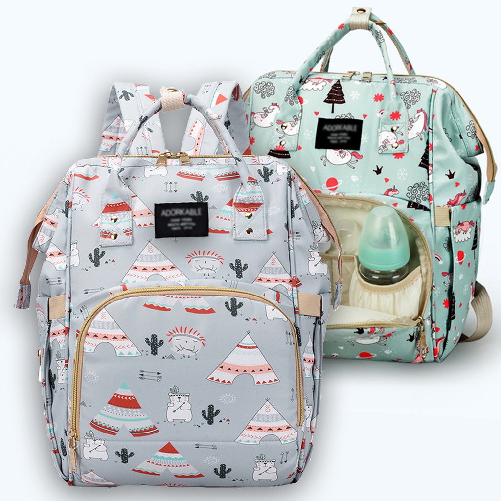 Balo Đựng Đồ Cho Trẻ Sơ Sinh, Túi Đựng Bỉm Sữa Mẹ và Bé Khi Ra Ngoài (BL23), Balo Đa Năng Giữ Nhiệt Bình Sữa