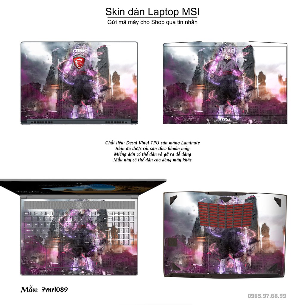 Skin dán Laptop MSI in hình Dragon Ball _nhiều mẫu 2 (inbox mã máy cho Shop)