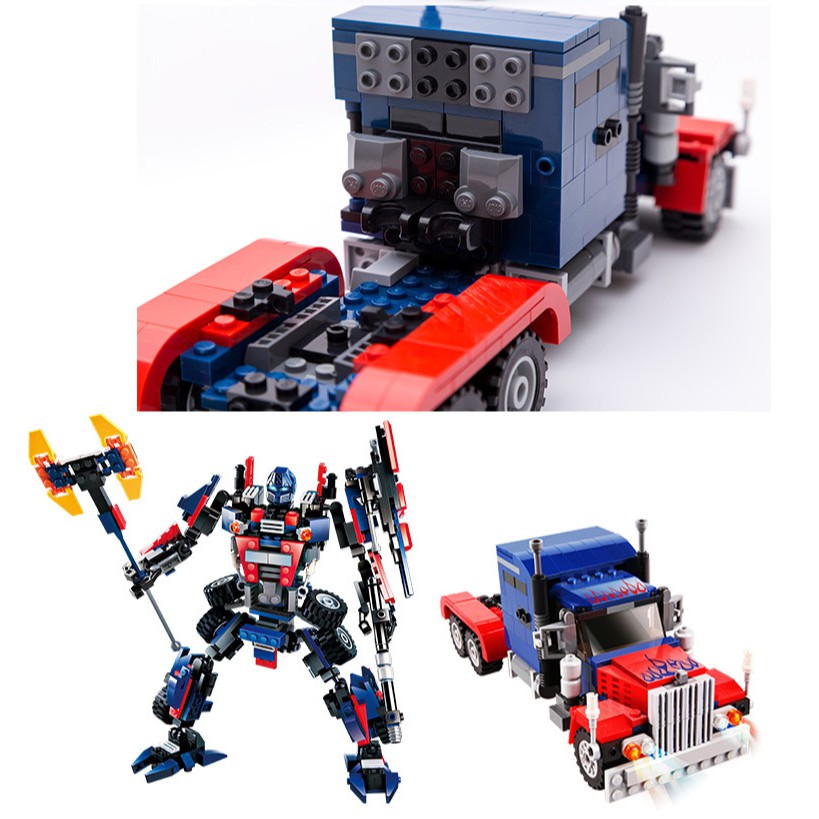 Đồ Chơi Lắp Ráp Kiểu LEGO Robot Biến Hình Optimus Prime Transformers 377 Mảnh Ghép