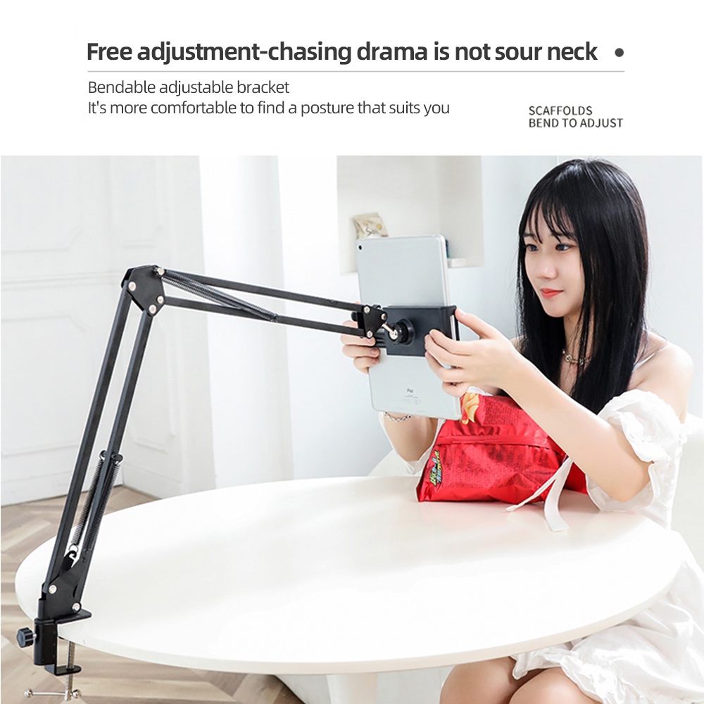 ACCEZZ 360 ° Kẹp Giá đỡ Điện thoại Lười dài Linh hoạt Giá đỡ Đầu giường Chân đế Máy tính để bàn Giá đỡ Đa năng cho Máy tính bảng Huawei Samsung