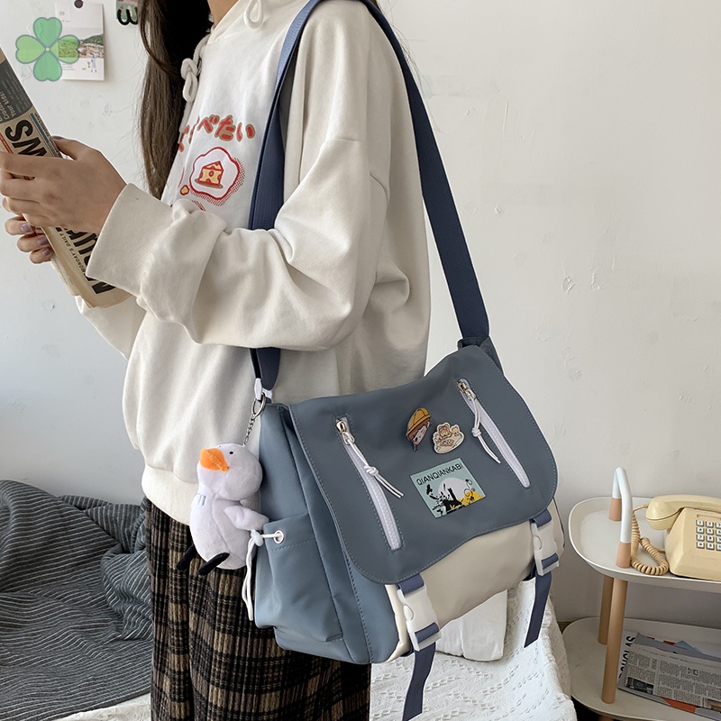 Túi Đeo Chéo Vai Bằng Nylon Thời Trang Hàn Quốc Dễ Thương Kích Thước Lớn 2022 Dành Cho Nữ