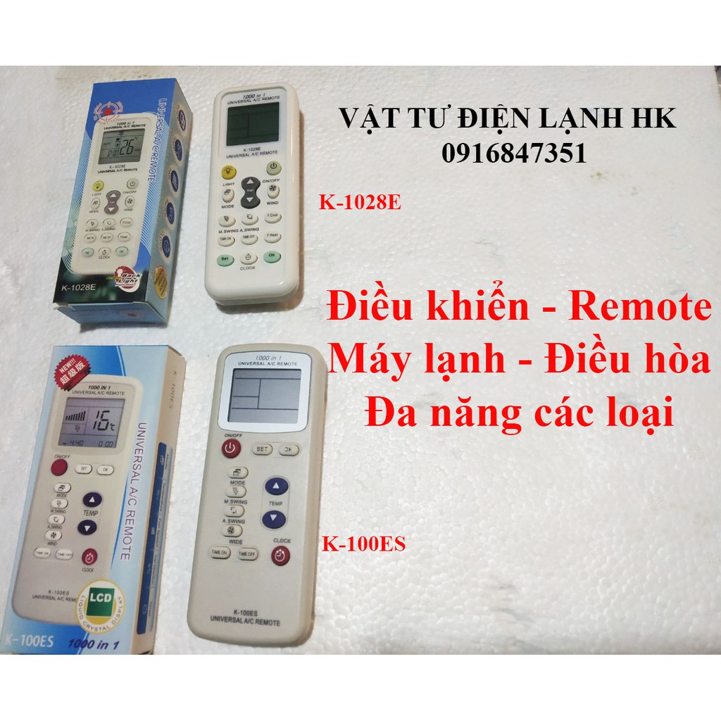 Điều khiển điều hòa đa năng - Remote máy lạnh K-1028E K-100ES K-1038E