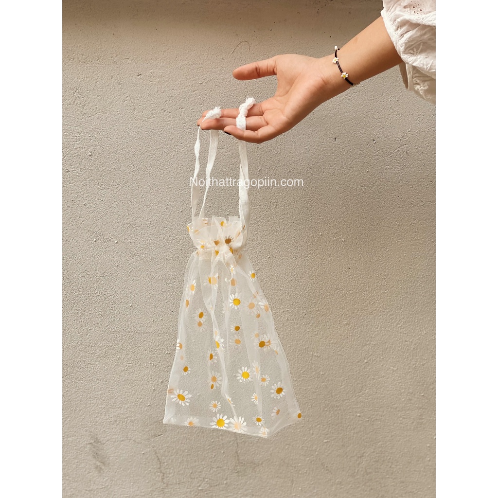 Túi voan dây rút hoa cúc