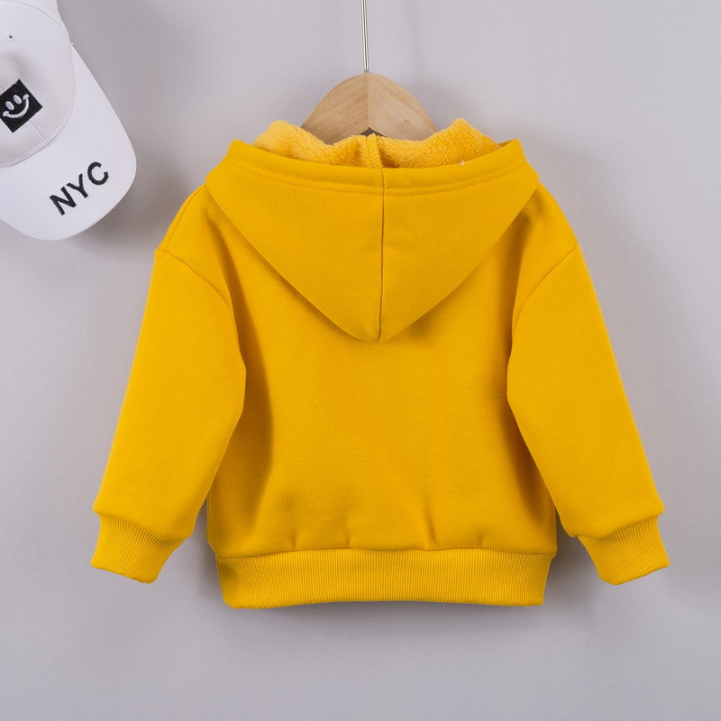 Áo Hoodie Lót Nhung In Họa Tiết Hoạt Hình Dễ Thương Cho Bé Trai