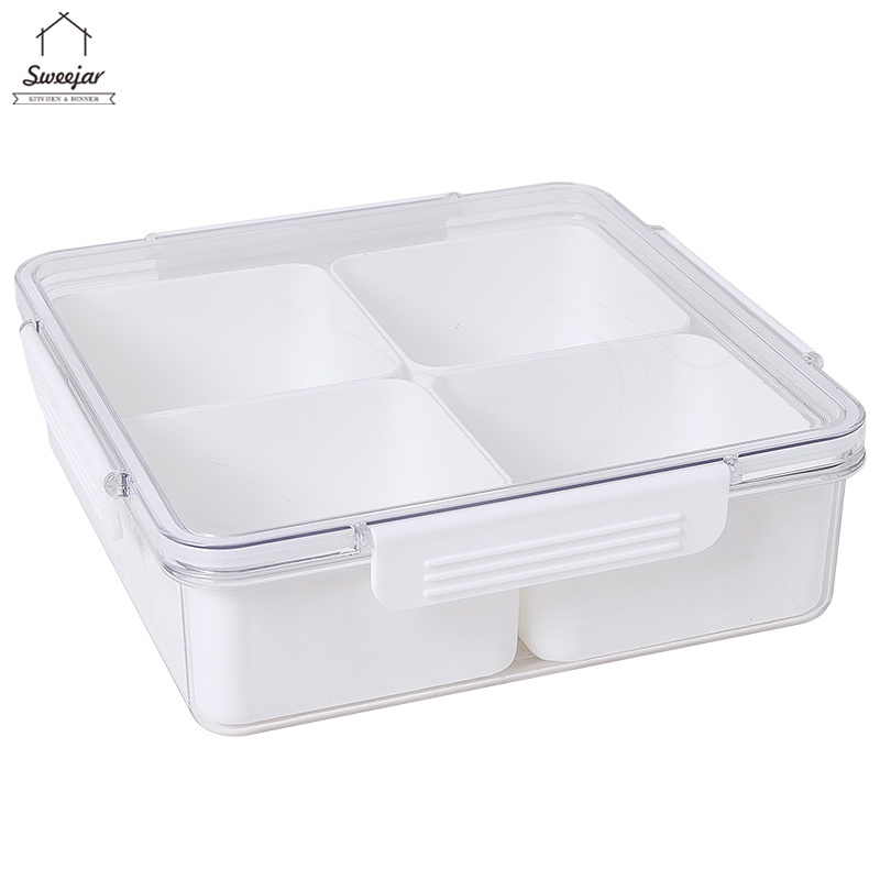 SWEEJAR Hộp đựng thức ăn  có 4 ngăn và nắp đậy có thể tháo rời tiện dụng cho gia đình