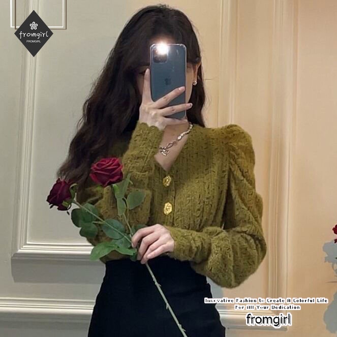 Áo Sơ Mi Tay Dài Phồng Phối Ren Phong Cách Pháp Cổ Điển Thời Trang Mùa Thu Mới Cho Nữ