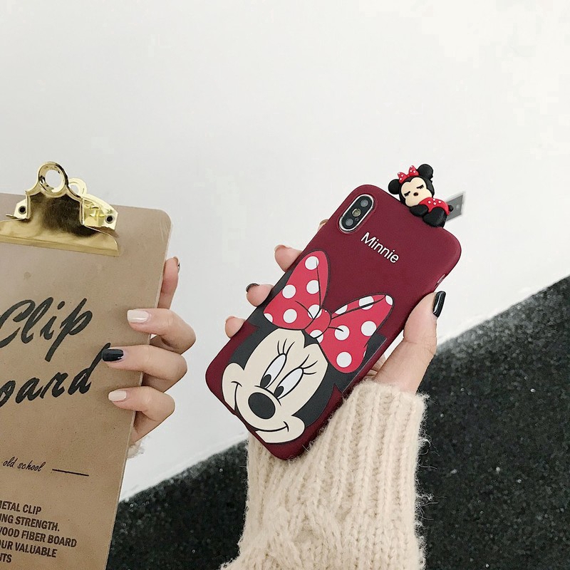 Ốp Điện Thoại Tpu Mềm Hình Chuột Mickey Minnie 3d Cho Iphone 11 Pro Max Xr Xs Max Se2 I6 7 8plus