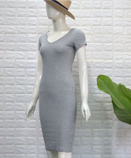 Đầm Body Thun Gân Xẻ Tà Hàng Dư Đẹp | BigBuy360 - bigbuy360.vn