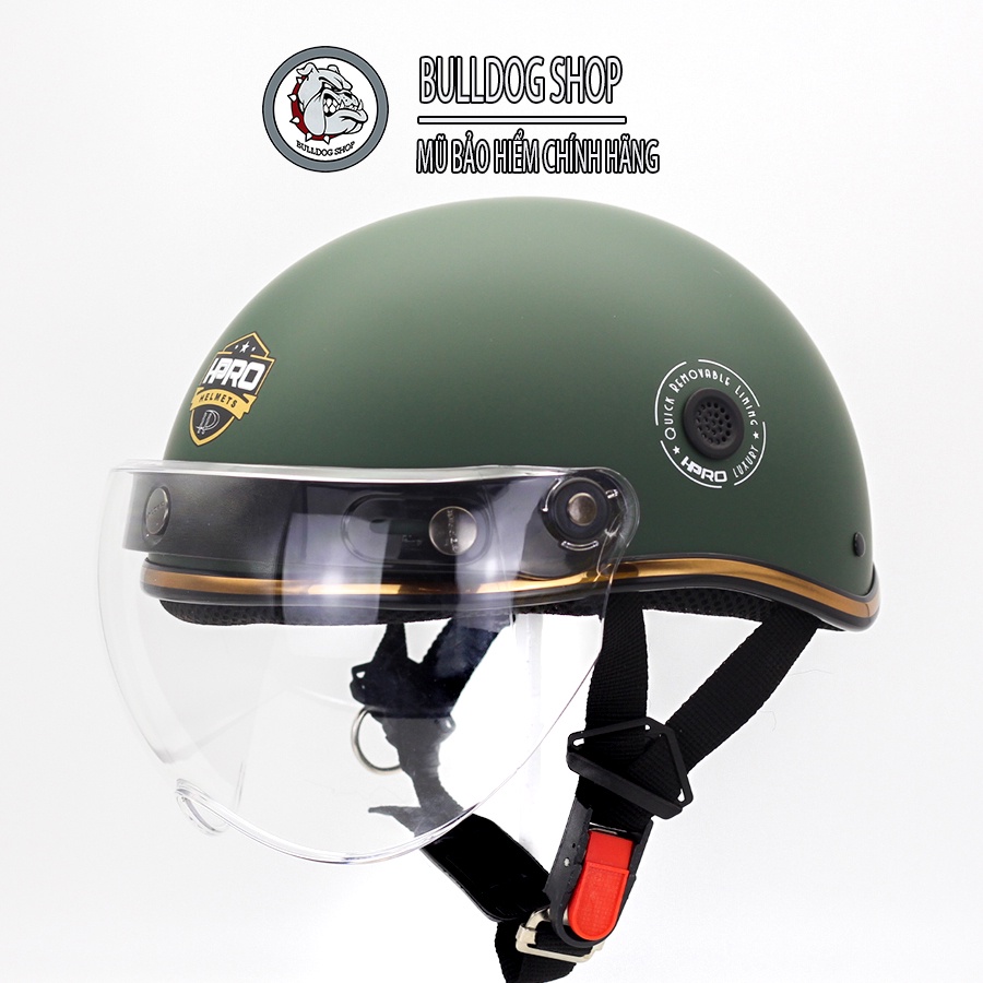 Mũ Bảo Hiểm Nửa Đầu HP Helmet 03B Gắn Kính B1 - Bulldogshop