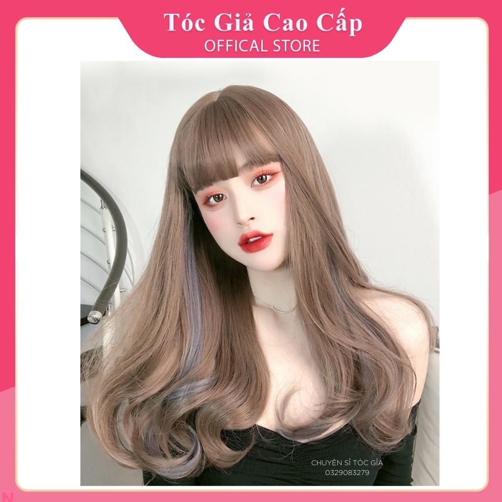 tóc gia nguyên đầu xoăn phối light xanh FREESHIP❤️ mã 8276