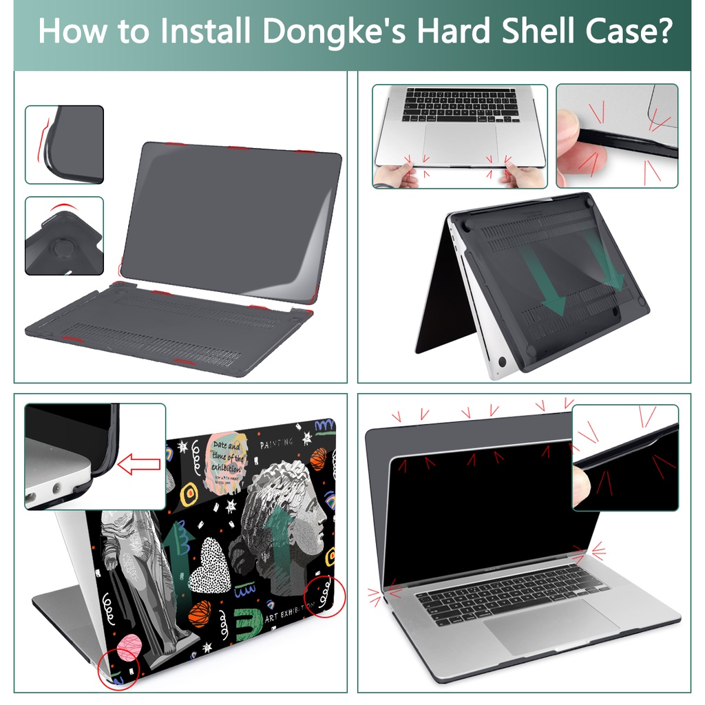 Vỏ bọc bảo vệ BATIANDA thích hợp cho Macbook Pro Air M2 M1 2022 A2681 A2338 A2337 A2179 Retina A1502 A1708 A1706 A2159