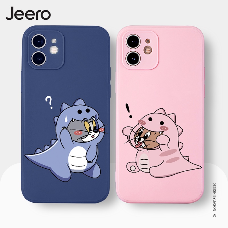 Ốp điện thoại JEERO chống bẩn ngộ nghĩnh hài hước hình bựa hoạt hình cặp đôi dễ thương đẹp case mềm Cho iPhone 13 12 11 Pro Max SE 2020 X XR XS 8 7 ip 6S 6 Plus kute HFE954