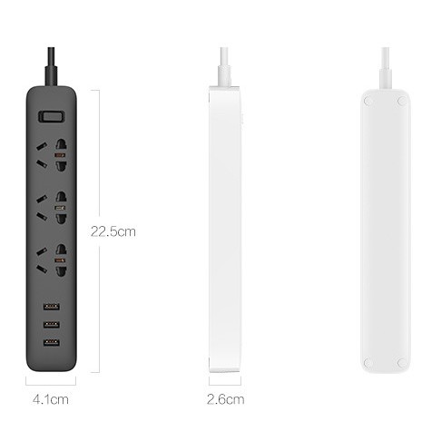 Ổ cắm điện Xiaomi Mi Power Strip 3 cổng 3 USB XMCXB01QM khả năng chịu nhiệt cao, dây dài 1m8