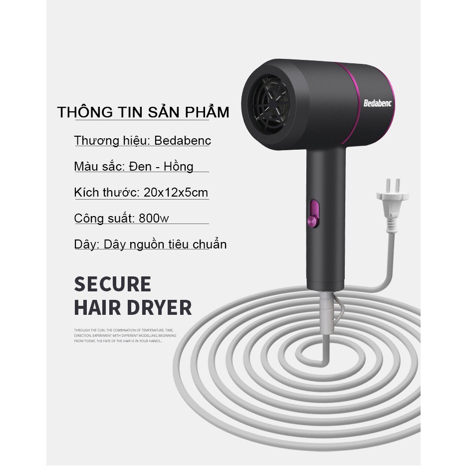 Máy sấy tóc mini ❤️ công suất lớn 2 chiều nóng lạnh 4 chế độ cao cấp tạo kiểu chuyên nghiệp tạo kiểu chống khô sơ tóc