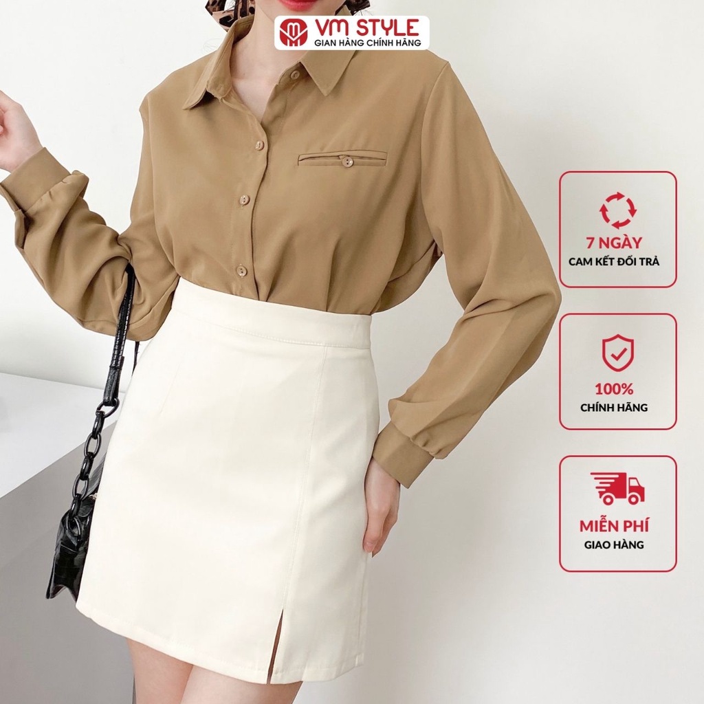 Chân váy ngắn VMSTYLE chữ A xẻ bên 9066 22CV03Q020801