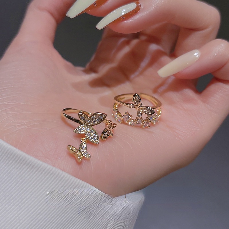 Nhẫn Đôi Hình Bướm Thời Trang Phổ Biến Cho Nữ