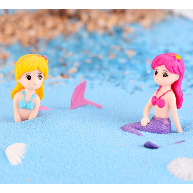 2 mô hình nàng tiên cá cỡ nhỏ trang trí sân vườn